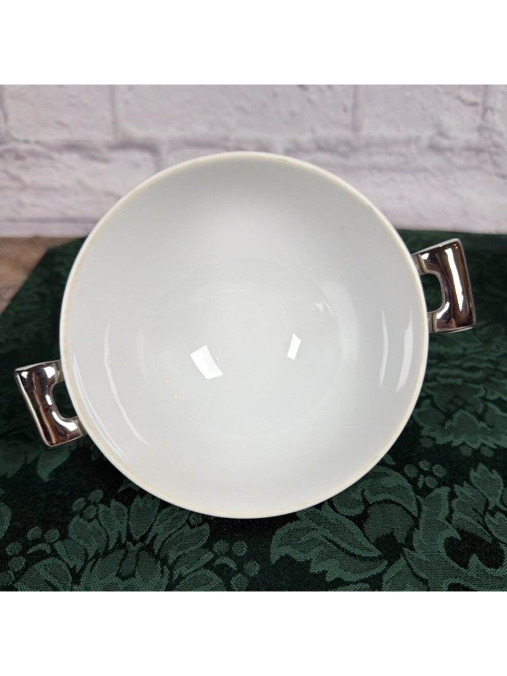 Vintage Sango Platina Sugar Bowl Lid Creamer Set  Japan MCM White Gray Platinum - Picture 12 of 16